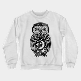 Moon Star Owls Love Owl Design Crewneck Sweatshirt